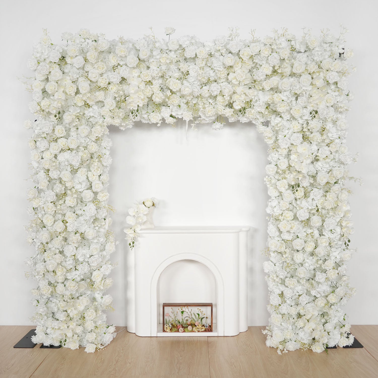 Uflower White Rose Wedding Background Flower Arrangement Arch Decoration